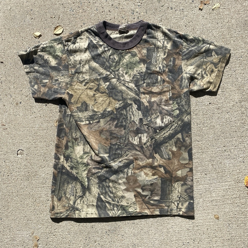Vintage Realtree Camo Pocket Tee Shirt Medium Single Stitch 90s Ranger Fade